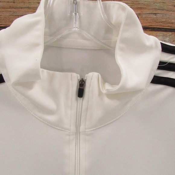 Adidas White 1/4 Zip Mock Neck Pullover Jacket - Picture 8 of 13